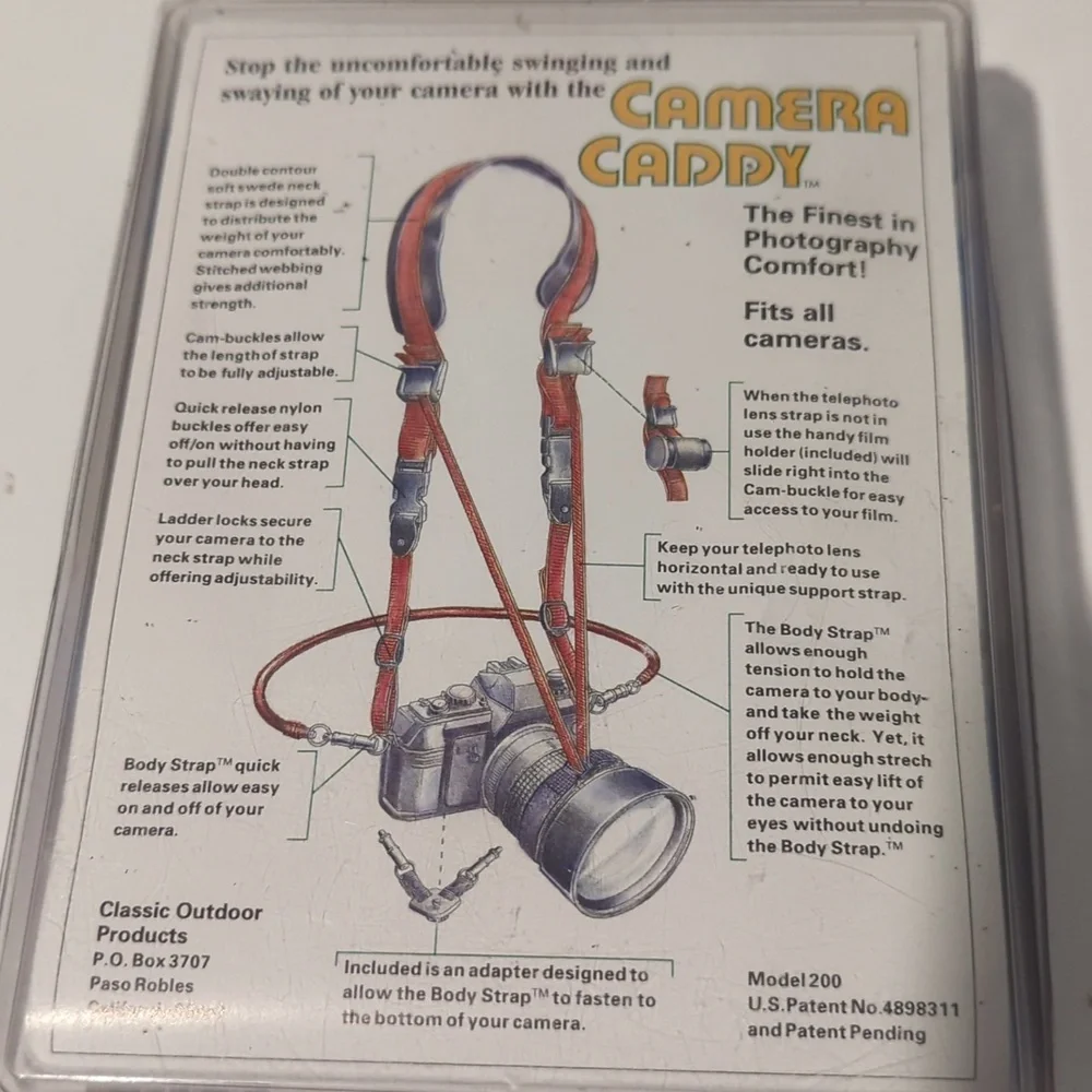 Camera and Film Caddy Holder Travel Strap Adjustable Classic Outdoor Products